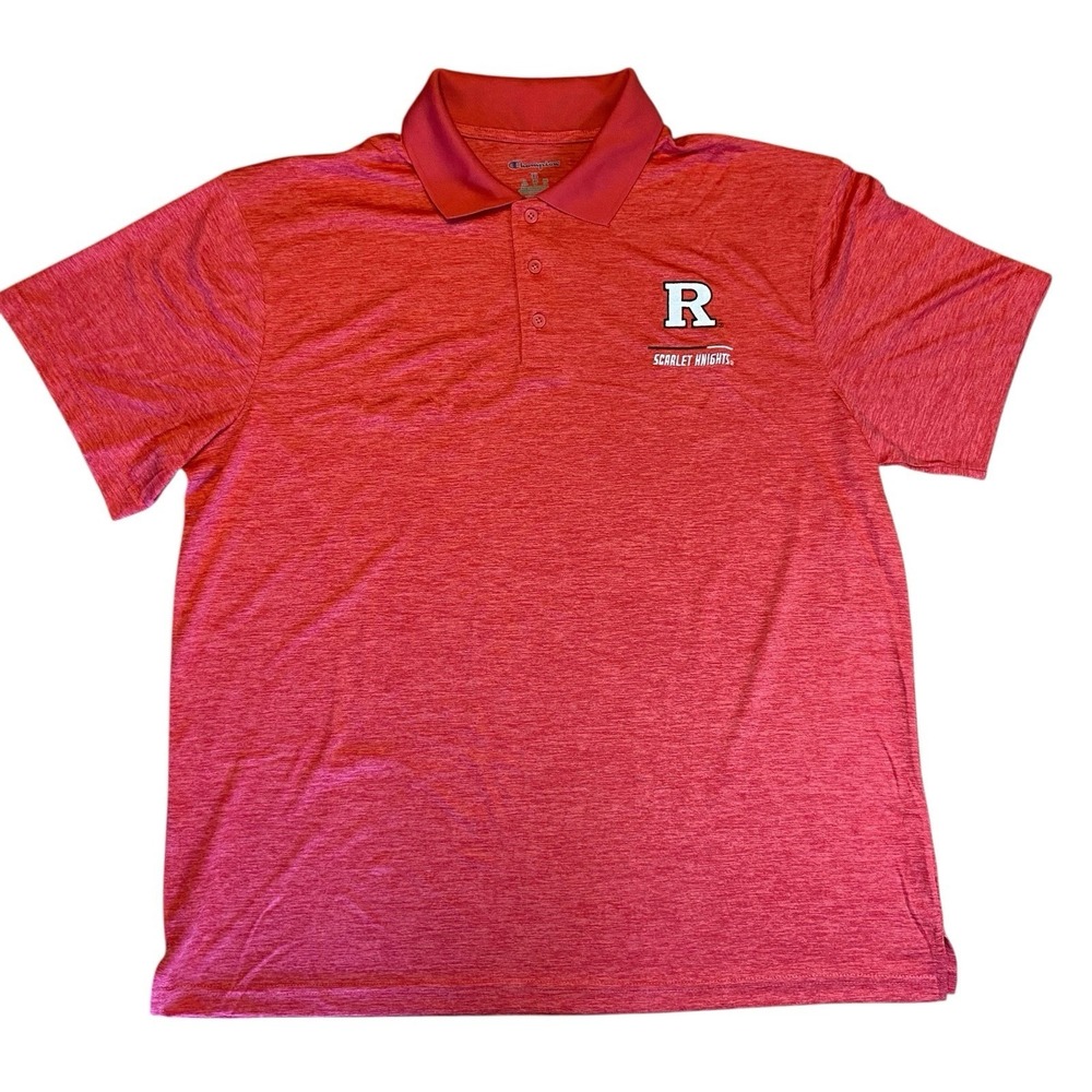 Rutgers Scarlet Knights Performance Polo Champion Mens Red Short Sleeve NWT - Picture 3 of 11